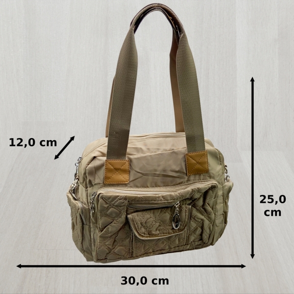 Produktbild flevado Damen Handtasche Schultertasche Frauen/Jugend viel Stauraum beige